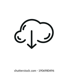 Cloud Service And Network Related Line Icon. Database And Online Storage Vector Illustration