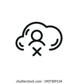 Cloud Service E Icono De Línea Relacionado Con La Red. Ilustración De Vectores De Almacenamiento De Información En Línea Y Base De Datos