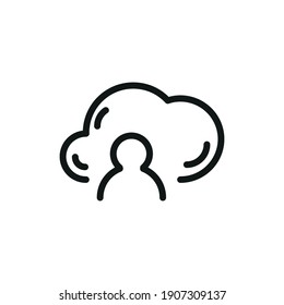 Cloud Service And Network Related Line Icon. Database And Online Storage Vector Illustration