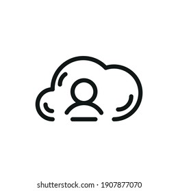 Cloud Service And Network Related Line Icon. Database And Online Storage Vector Illustration
