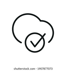 Cloud Service And Network Related Line Icon. Database And Online Storage Vector Illustration