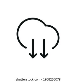 Cloud Service And Network Related Line Icon. Database And Online Storage Vector Illustration