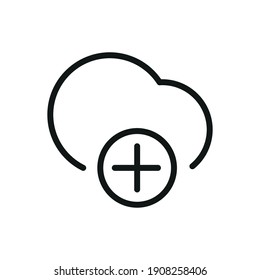 Cloud Service And Network Related Line Icon. Database And Online Storage Vector Illustration