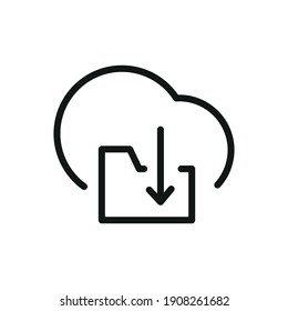 Cloud Service And Network Related Line Icon. Database And Online Storage Vector Illustration