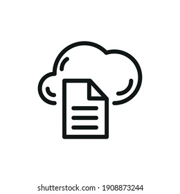 Cloud Service E Icono De Línea Relacionado Con La Red. Ilustración De Vectores De Almacenamiento De Información En Línea Y Base De Datos