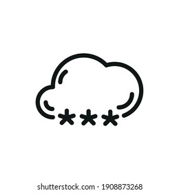 Cloud Service And Network Related Line Icon. Database And Online Storage Vector Illustration