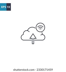 Icono de esquema de servicio en la nube Ilustración del vector