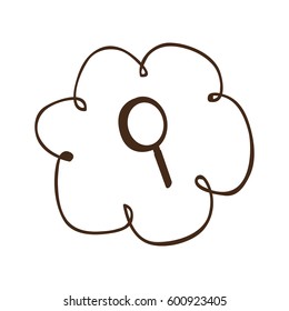 cloud service search icon, vector illustration design