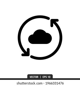 Cloud Service Silhouette icon vector, illustration logo template in trendy style. Suitable for many purposes.