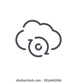 Cloud Service Synchronization line icon. Sync of Cloud Server vector outline sign.