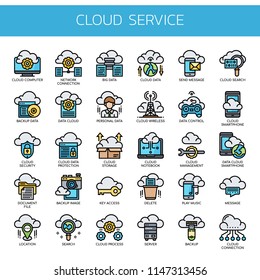 Cloud Service , Thin Line and Pixel Perfect Icons