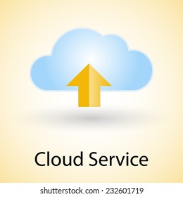 Cloud service upload icon for SAAS