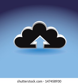 Cloud service, cloud uploading symbol - illustration