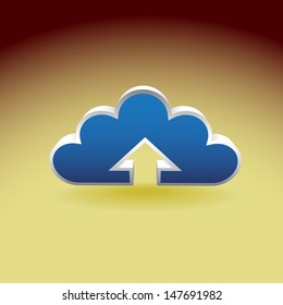 Cloud service, cloud uploading symbol - illustration