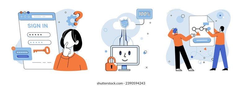 Cloud service vector illustration. Database systems form backbone secure cloud based services Online connectivity enables seamless interaction with cloud services The internet and cyberspace provide