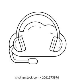 Cloud-Service, Vektorgrafik Symbol einzeln auf weißem Hintergrund. Cloud Service Line Symbol für Infografik, Website oder App.