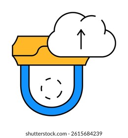 cloud service for video camera line icon vector. cloud service for video camera sign. isolated symbol illustration