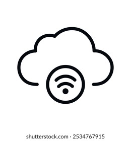 Illustration des Wi-Fi-Symbols des Cloud-Dienstes