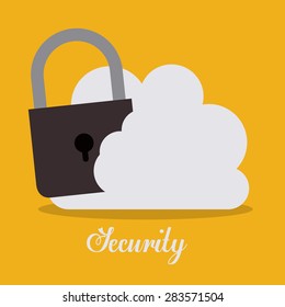 Cloud services design over yellow background, vector illustration