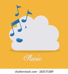 Cloud services design over yellow background, vector illustration