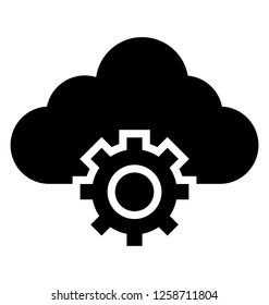 Cloud services glyph icon
