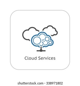 Cloud Services Icon. Flat Design. Business Concept. Isolated Illustration.