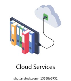 Cloud services icon in isometric design.