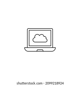 Cloud services icon showing cloud computing
cloud connection icon vector illustration outline style design. isolated on white background

