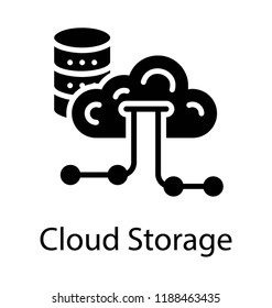 Cloud services in a icon showing cloud storage