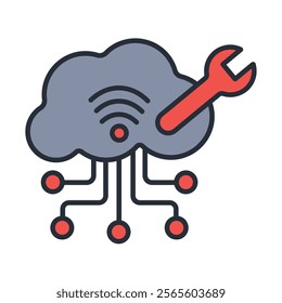 cloud services icon. vector.Editable stroke.linear style sign for use web design,logo.Symbol illustration.