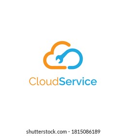 Símbolo de diseño de logotipo de servicios en la nube