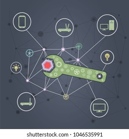 Cloud services and repairs conceptual illustration
