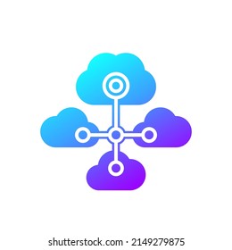 Cloud services or Saas icon on white