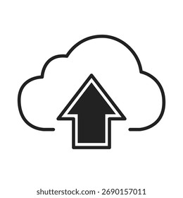 Ícone de vetor de carregamento de serviços em nuvem