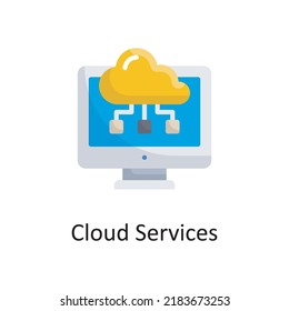 Cloud Services Vector Flat Icon Design Illustration. Miscellaneous Symbol On White Background EPS 10 File