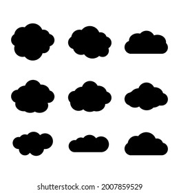 Cloud set Black icon vector