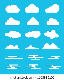 cloud set collection with modern or flat style design with various option vector illustration