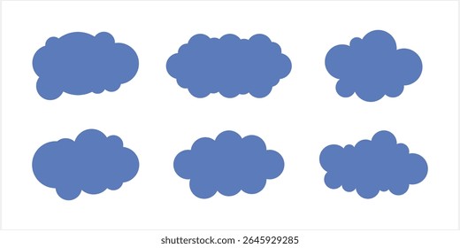 Ícone de conjunto de nuvens isolado. Símbolo clipart. Ilustração de stock de Stencil Vetor