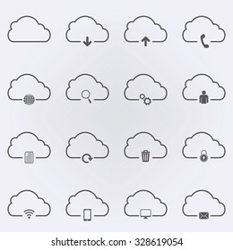 Cloud set icon . Vector illustration