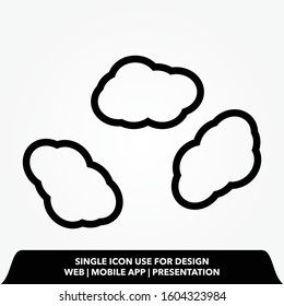 cloud set line icon design