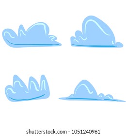 Cloud set on white bacgroun vector illustratin 