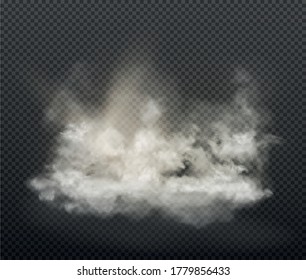 cloud set and smoke isolated on transparent background