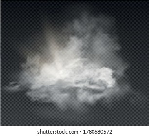 cloud set and smoke isolated on transparent background