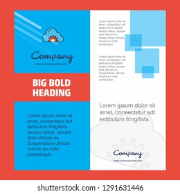 Cloud setting  Company Brochure Title Page Design. Company profile, annual report, presentations, leaflet Vector Background