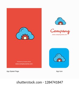 Cloud setting  Company Logo App Icon and Splash Page Design. Creative Business App Design Elements
