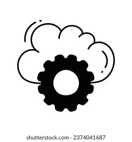Dibujo de diseño de iconos de configuración de nube. Símbolo de ciencia y tecnología sobre fondo blanco archivo EPS 10