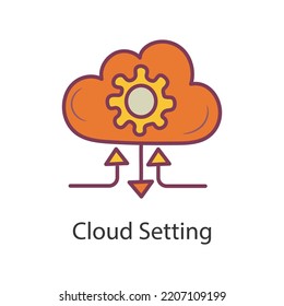 Cloud Setting Filled Outline Icon Design illustration. Data Symbol on White background EPS 10 File