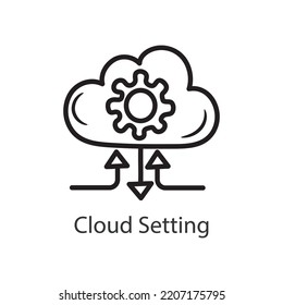 Cloud Setting Filled Outline Icon Design illustration. Data Symbol on White background EPS 10 File