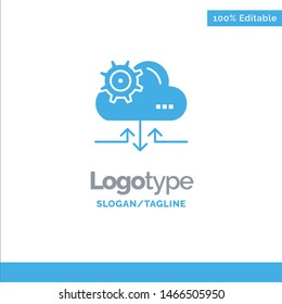 Cloud, Setting, Gear, Arrow Blue Business Logo Template. Vector Icon Template background
