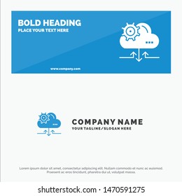 Cloud, Setting, Gear, Arrow SOlid Icon Website Banner and Business Logo Template. Vector Icon Template background